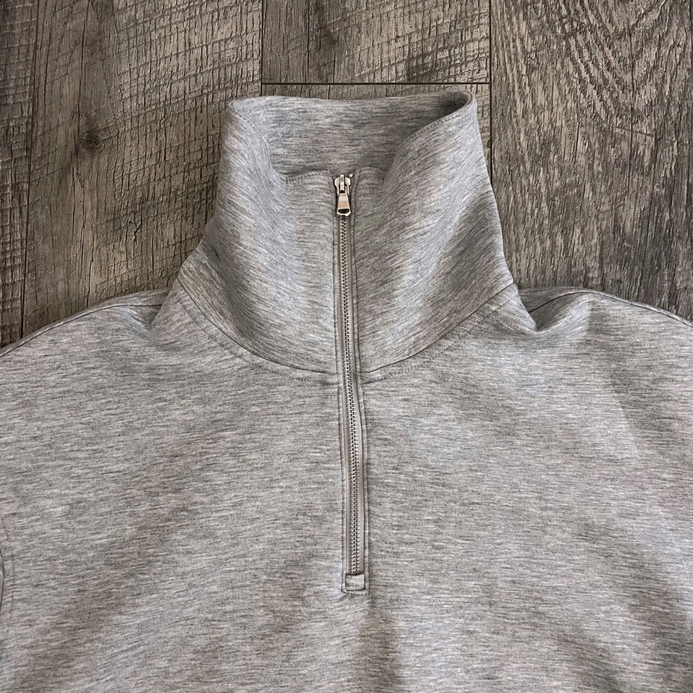 Old Navy Active Bounce Fleece Quarter Zip Pullover Gray Cropped Sweatshirt XS - Picture 3 of 9